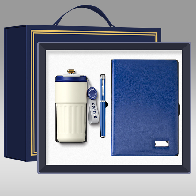 Hot Luxury Business Gift Set Custom Logo A5 Hardcover Notebook Smart Thermos Cup Pen for Meetings-Corporate Gift Box Set