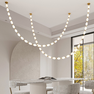 American New Design Living Room Staircase High Ceiling Lighting Stainless Steel Led Chandelier Track <b>Light</b> Kit Hanging <b>Light</b> - Product Image 1