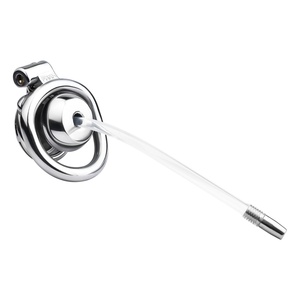 FRRK-279 Dispositivo de Castidad Metálico, Jaula para Pene con Catéter, Venta al por Mayor, Jaula de Castidad Plana, Fábrica, BDSM, Piercing de Glande - Product Image 4