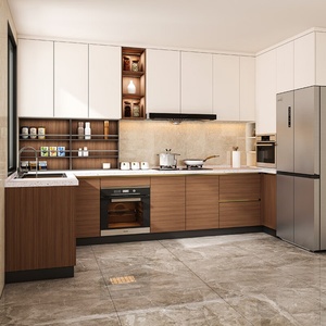 Custom Modular Kitchen <b>Cabinet</b> Sets with Modern Design Stainless Steel and MDF Construction Made in <b>China</b> - Product Image 4
