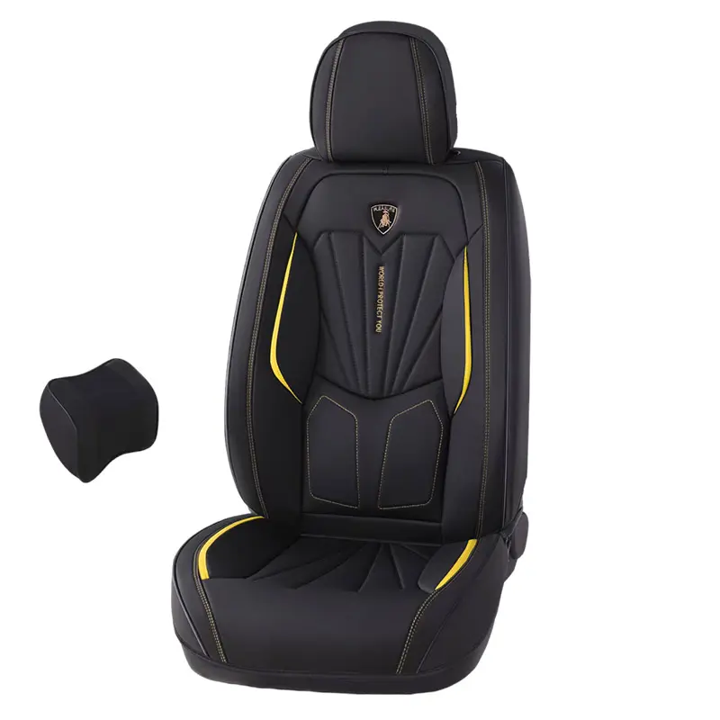Best-selling car interior accessories 2023 universal luxury PU leather red black car seat cover 9d design full set of 9 pieces