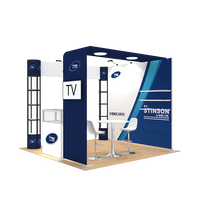 Stand d'exposition portable en acrylique léger en aluminium sur mesure 10x10 pieds pour salon professionnel