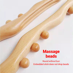ODM Natural Beech Cellulite <b>Massage</b> Stick Manual Gua Sha Wooden Roller 55CM Body Therapy Tools Set Wholesale - Product Image 3