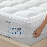 Surmatelas Queen, housse de matelas Premium Zoned Cool, protège-matelas rembourré respirant lavable