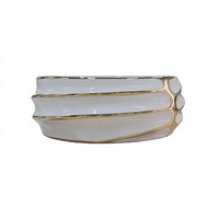 Lavabo rectangulaire moderne en porcelaine ETON ET-310GOLD, capacité 9L, installation sur comptoir, blanc doré, pour salle de bain