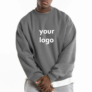 Sudadera de hombro caído de peso pesado unisex jersey de gran tamaño con estampado personalizado OEM poliéster/algodón liso teñido sólido para otoño - Product Image 5