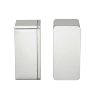 Boîte en métal rectangulaire, argent mat, vide, personnalisable avec logo, 190x90x85mm, pour emballage cadeau, bonbons, thé