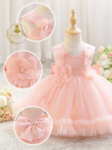Vestito da neonata stile abito da ballo con maniche a volant, vestito da principessa per bambine, abito da festa per bambine. - Product Image 2
