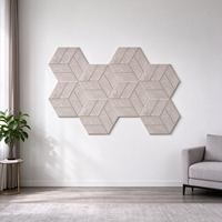 Panneau acoustique hexagonal certifié 100% fibre de polyester Panneaux muraux absorbants le son OEKO-TEX