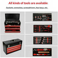 Coffret à outils en métal 108 pièces avec 3 tiroirs, plateau en mousse EVA, jeu de clés à douilles pour mécaniciens, multi-usages pour garage