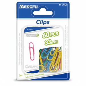 Mengfu M-0041 Graffette Colorate da 33mm, Confezione da 60 Pezzi, in Acciaio, Ferro, Metallo e Plastica, per Ufficio e Scuola, Prodotte in Cina - Product Image 2