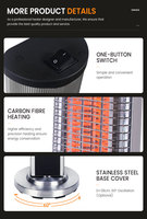 Nouveaux produits 1600W 3 niveaux de chaleur pour le chauffage électrique de l'interrupteur de sécurité extérieur Vente en gros de marchandises stockées