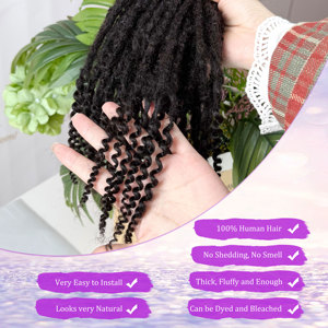 Fummi 10 pouces 0,4 cm <span class=keywords><strong>Dreads</strong></span> en cheveux humains naturels, sans perte de cheveux, extensions de dreadlocks douces en vrais cheveux humains - Product Image 1