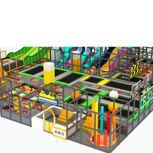 Parc de jeux intérieur pour enfants avec forêt, trampoline et toboggan, aire de jeux commerciale en mousse - Product Image 4