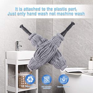 Fregona húmeda fácil de escurrir con cabezal reutilizable de mango <span class=keywords><strong>largo</strong></span> inoxidable para limpieza del hogar de alta calidad - Product Image 2