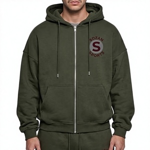 Sweat-shirt à capuche zippé, coupe classique, en polaire, style décontracté, avec logo sur le devant, poche, style hiver, unisexe, polyester/coton, 370g - Product Image 1