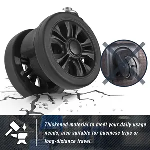 2 шт., STLN-2 запасные колесики для тележки, чемоданы, багажные ящики, двухрядные 360 °, Ремонтный комплект, тяжелые колеса - Product Image 6