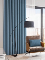 Cortinas Opacas con Pliegues Plegados al Estilo Europeo, de Poliéster, con Protección Solar Térmica y Antipolvo para Ventanas de Piso a Techo, para el Hogar
