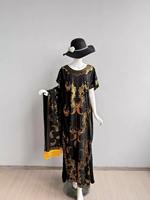 Nouvelle Mode Été Femme Africaine Robe Ample en Coton Musulmane Feuille Abaya Arabe Hijab Doux Rayonne Taille Unique Robe Estampage à Chaud