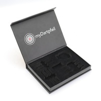 Boîte d'emballage pour fléchettes en matériaux recyclés avec doublure floquée en EVA, fermeture magnétique noire, boîte cadeau et artisanale