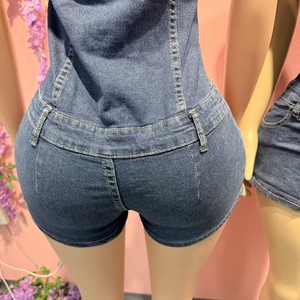 Jeans da Donna Casual a Vita Alta Elasticizzati, Tute in <span class=keywords><strong>Denim</strong></span> per Allenamento, Jumpsuit in <span class=keywords><strong>Denim</strong></span> Cargo Aderenti per Donne - Product Image 5