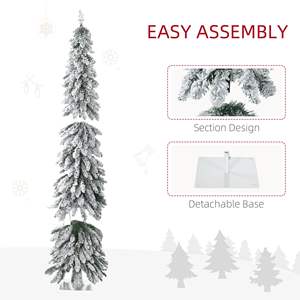 DB Offre Spéciale 6ft de haut arbre de noël artificiel prééclairé 407 branches floquées de neige 250 blanc chaud pour les décorations de vacances - Product Image 2