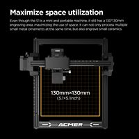 Graveur laser Acmer S1 3.5W, machine à graver CNC portable pour bricolage, bois, métal, acrylique, cuir, feuille d'arbre