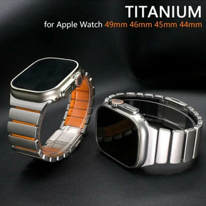 Bracelet de montre sport de luxe en <span class=keywords><strong>titane</strong></span> pour <span class=keywords><strong>Apple</strong></span> <span class=keywords><strong>Watch</strong></span>, boucle magnétique en <span class=keywords><strong>acier</strong></span> inoxydable pour hommes 42/44/45/46/49 mm - Product Image 2