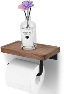 Porte-<span class=keywords><strong>papier</strong></span> <span class=keywords><strong>toilette</strong></span> en noyer avec étagère de rangement pour meuble de salle de bain <span class=keywords><strong>Distributeur</strong></span> de <span class=keywords><strong>papier</strong></span> et de rouleaux de qualité hôtelière - Product Image 2