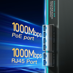 SAMZHE Commutateur PoE 1000 Mbps à 6 ports, Répartiteur Réseau, Convertisseur Double Uplink, Commutateur Non Géré, Commutateur Réseau de Surveillance 12 Gbit/s - Product Image 3