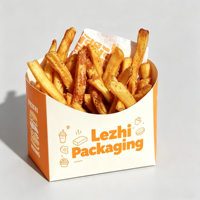 Boîtes à frites jetables personnalisées pour restaurants, emballages écologiques pour pop-corn, poulet frit et snacks à emporter
