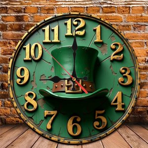 Round Wooden Wall <b>Clock</b> 25cm Rustic Texture Silent Non Ticking Farmhouse Living Room Decor - Product Image 4