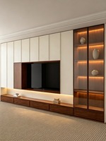 Kabinet TV Aluminium Minimalis yang Dipasang di Dinding, Kustomisasi Seluruh Rumah, Tahan Api, Tahan Air, Anti Karat
