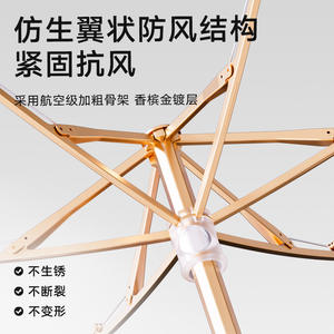 Sombrilla de Titanio Plateada con 50% de Descuento, Doble Uso, Protección Solar y contra la Lluvia, Apertura Manual, Color Azul Claro - Product Image 4