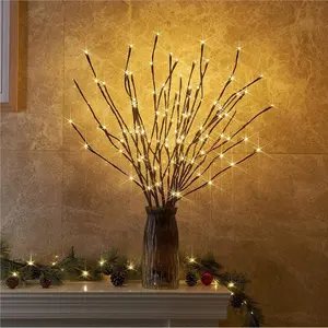 Battery DIY Indoor Fairy Tabletop Bonsai Willow Twig Led Christmas Wedding Branches Artificial Tree Light For Room Decoration