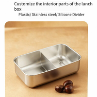 Boîte à bento en acier inoxydable en gros pour le bureau, l'école et les voyages, boîte à lunch en métal étanche, compatible micro-ondes et lave-vaisselle