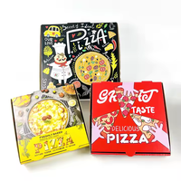 Maßgefertigte 6 7 8 9 10 12 14 16 18 Zoll Schwarze Karton-Pizzaboxen mit Prägung Kundenspezifische Hersteller-Standard-Pizzaboxen