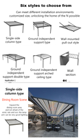 Auvent pliable Fonctionnement silencieux Terrasse de villa Protection contre le soleil et la pluie