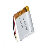 Usine petit lot personnalisation 3.7v 400mAh BW582728 cellule de batterie au lithium polymère pour montre-bracelet