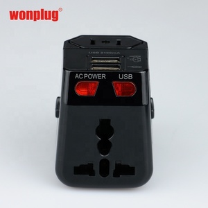 Adaptateur de voyage mondial Wonplug 2USB Chargeur de voyage mobile Multi-prises Tout-en-un Matériel PC écologique pour appareil photo <span class=keywords><strong>Cadeau</strong></span> d'entreprise - Product Image 3