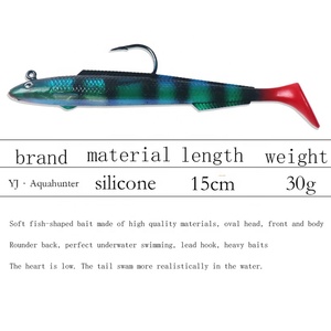 Esca da <span class=keywords><strong>Pesca</strong></span> in Piombo 15cm 30g, Accessori per la <span class=keywords><strong>Pesca</strong></span>, Esca Morbida in Plastica <span class=keywords><strong>con</strong></span> Testa Piombata - Product Image 2