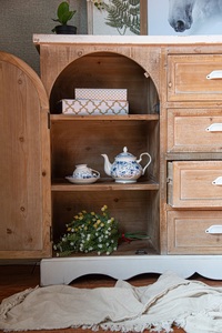 Antique Rustique Blanc Ferme <span class=keywords><strong>Buffet</strong></span> Côté Armoire Cuisine Rangement Meubles En <span class=keywords><strong>Bois</strong></span> <span class=keywords><strong>2</strong></span> <span class=keywords><strong>Portes</strong></span> Arquées Panneau En <span class=keywords><strong>Bois</strong></span> Style Pour La Maison - Product Image 6