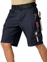 Celana Pendek Cargo Hiking Pria 8 inci, Cepat Kering, Ringan, Santai, untuk Olahraga, Memancing, Golf, Trekking, dengan Kantong Ber-resleting