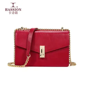 Factory OEM/ODM New Red Genuine Leather Women Shoulder Bag Cartera De Mujer Private Label Vegan Leather Handbags