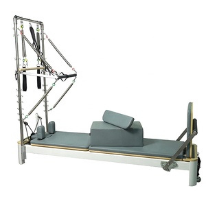 Attrezzatura Pilates Reformer Multifunzionale con Box e Pedana Imbottita per Salti, Ideale per Casa e <span class=keywords><strong>Palestra</strong></span> - Product Image 1