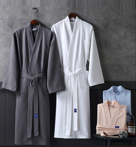 Waffle tessuto cotone puro abito lungo per gli uomini e le donne all'ingrosso ad asciugatura rapida e acqua-assorbente coppia Hotel <span class=keywords><strong>accappatoio</strong></span> - Product Image 4