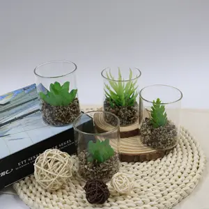 Сочные растения искусственные декоративные искусственные сочные кактусы в горшках с серыми горшками