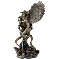 Statue de sirène victorienne en bronze, ornement pour la décoration de jardin, sculpture paysagère, décoration de pavillon extérieur