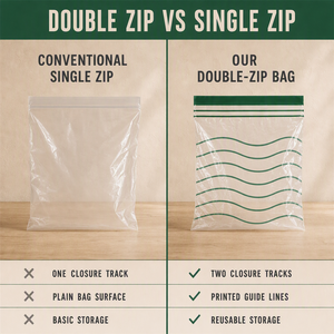 Bolsas Reutilizables para Almacenamiento de Alimentos, Grado Alimenticio FDA, Doble Cierre Hermético, Aptas para Congelador, Bolsas Ziplock para Sándwiches, Bocadillos y Cocina - Product Image 4