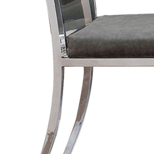 Silla de Comedor Acrílica con Respaldo, Juego de 2, Gris Plateado, Moderna, para Dormitorio, Apartamento, Hotel, Silla de Comedor de Lujo, Muebles para el Hogar - Product Image 2